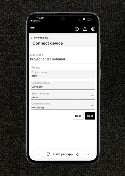 Schermata di configurazione del progetto 1