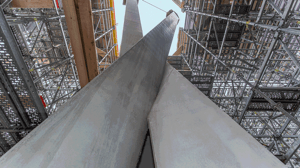 Heidelberg Materials AG columns at HQ under construction